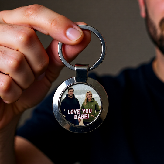 Photo Quality Custom Round Stainless Steel Keyring