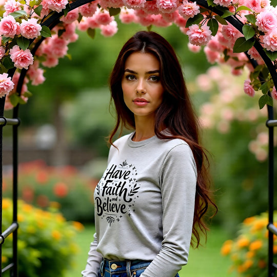 Custom Printed, LADIES PREMIUM COTTON FACE L/S TEE