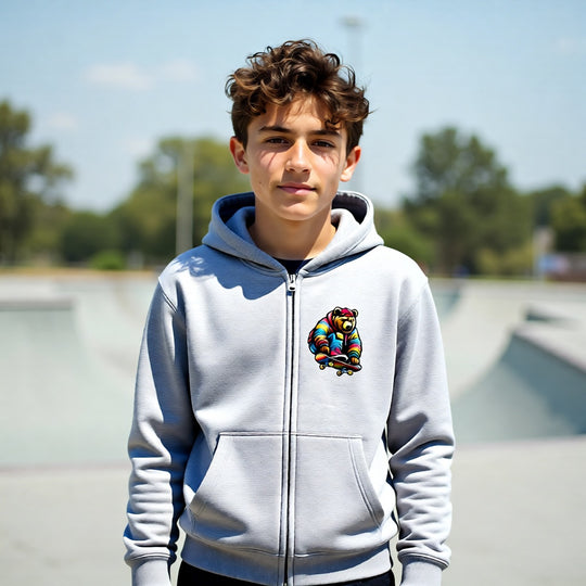 Customisable - KIDS DOUBLE BAY FLEECE FULL-ZIP HOODIE