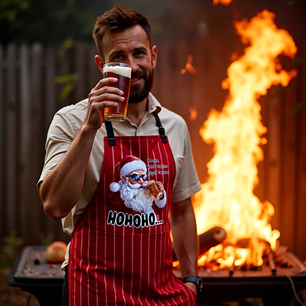 Bib Striped Apron Custom Printed