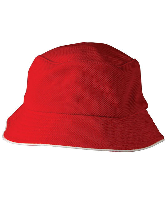 Custom Printed Pique Mesh With Sandwich Bucket Hat