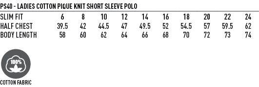 Cotton Stretch POLO Ladies Custom Printed